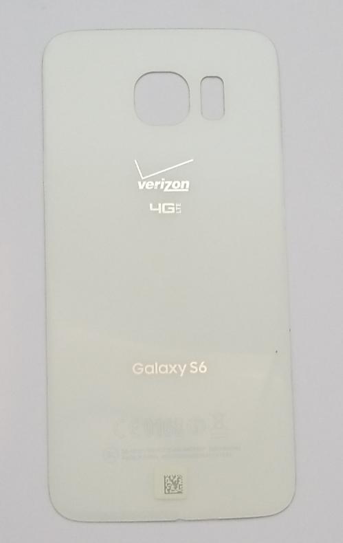 Compatible With Galaxy S6 Battery Cover Glass Housing Rear back Door ( White )