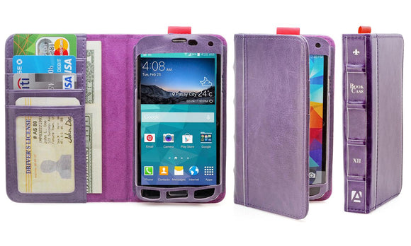 Aduro BookCase Folio & Wallet Case for Samsung Galaxy S5 -Purple - Equipment Blowouts Inc.