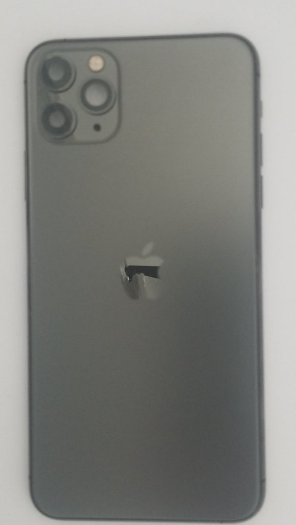 Compatible With iPhone 11 pro full back housing frame rear glass (Grey)