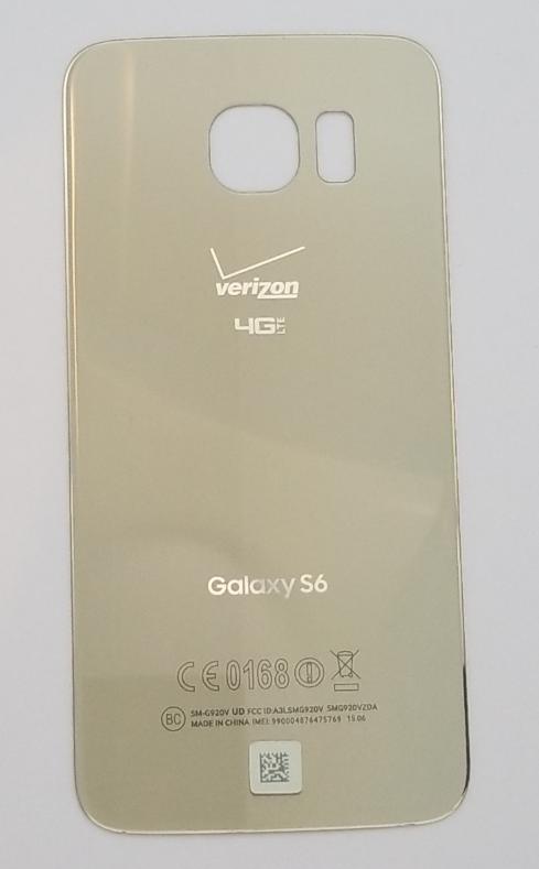 Compatible With Galaxy S6 Battery Cover Glass Housing Rear back Door ( Gold )