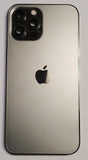 Compatible With iPhone 12 pro max full back housing frame rear glass (Grey) Grade A
