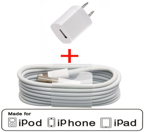 For Apple USB Wall Charger & Data Sync cable iPhone 5 5s 5c Touch 5 Nano 7 - Equipment Blowouts Inc.