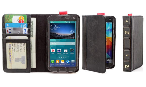 Aduro BookCase Folio & Wallet Case for Samsung Galaxy S5 - Black - Equipment Blowouts Inc.