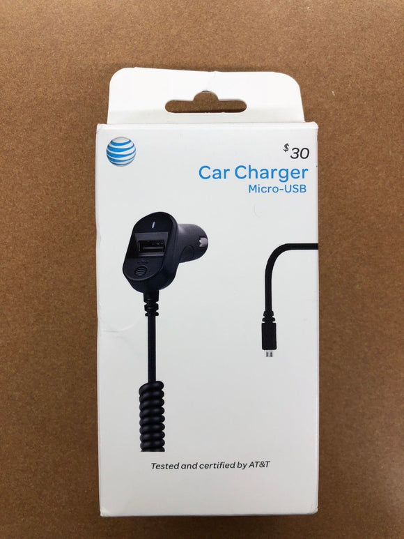New OEM AT&T 3.4 Amp Micro-USB Black Car Charger - Equipment Blowouts Inc.