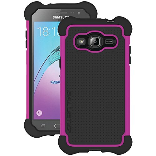 Ballistic Tough Jacket Case for Samsung Galaxy J3 - Black/Pink - Equipment Blowouts Inc.