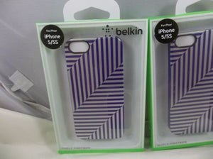 Belkin Shield Pinstripe Case for iPhone 5/5s - Purple/Silver - Equipment Blowouts Inc.