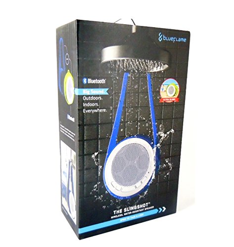 Blueflame bf4083 The Slingshot Bluetooth Speaker Water Resistant Bluetooth 2.1 Bluetooth Shower Speaker, Built-In Microphone - Equipment Blowouts Inc.