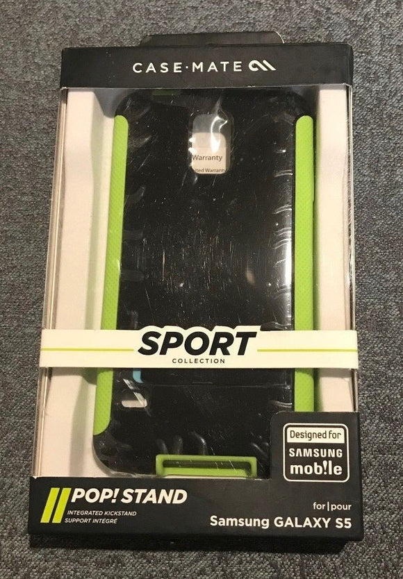 Case-Mate Sport Collection POP! Stand Case for Samsung Galaxy S5 - Black/Green - Equipment Blowouts Inc.