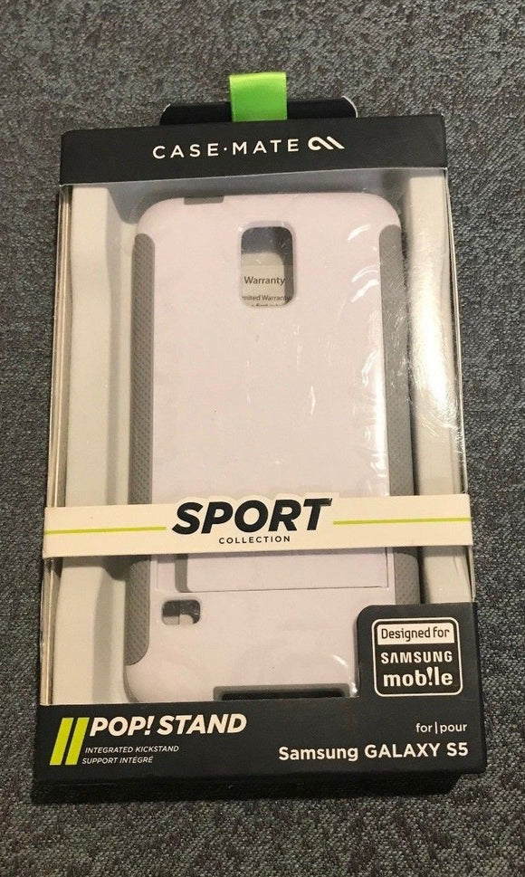 Case-Mate Sport Collection POP! Stand Case for Samsung Galaxy S5 - White/Gray - Equipment Blowouts Inc.