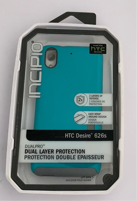 Incipio Dualpro Case/Cover for HTC Desire 626/626s in Aqua/Charcoal Gray