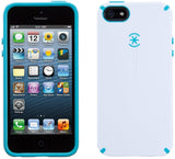 Speck Candyshell Case for iPhone 5/5s/SE - White/Peacock Blue - Equipment Blowouts Inc.