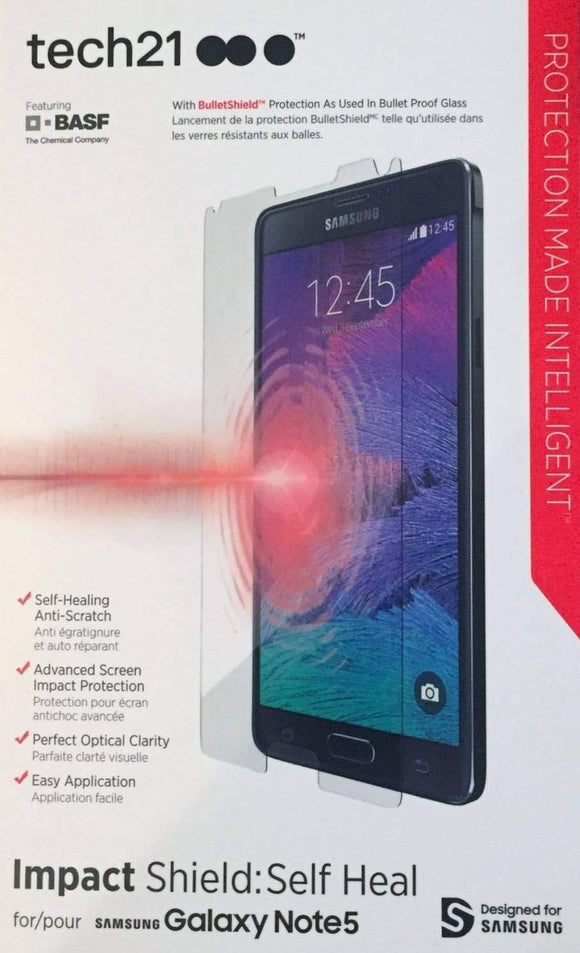 tech21 Impact Shield Screen Protector with Self Heal for Samsung Galaxy Note 5 - Equipment Blowouts Inc.
