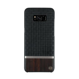 Uunique Mode Diamond Emboss & Rosewood Hard  Hard Shell Case for Samsung S8 Plus - Black/Brown - Equipment Blowouts Inc.